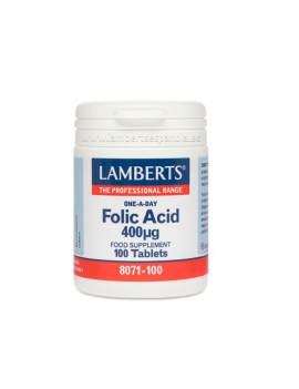 Ácido Fólico 400mcg 100 Tabletas - Lamberts