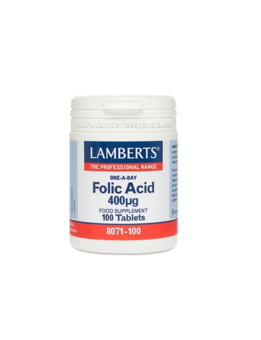 Ácido Fólico 400mcg 100 Tabletas - Lamberts