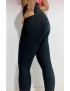 Negra Bolsillo Malla Deportiva Talle Alto M - Sasha Active Wear