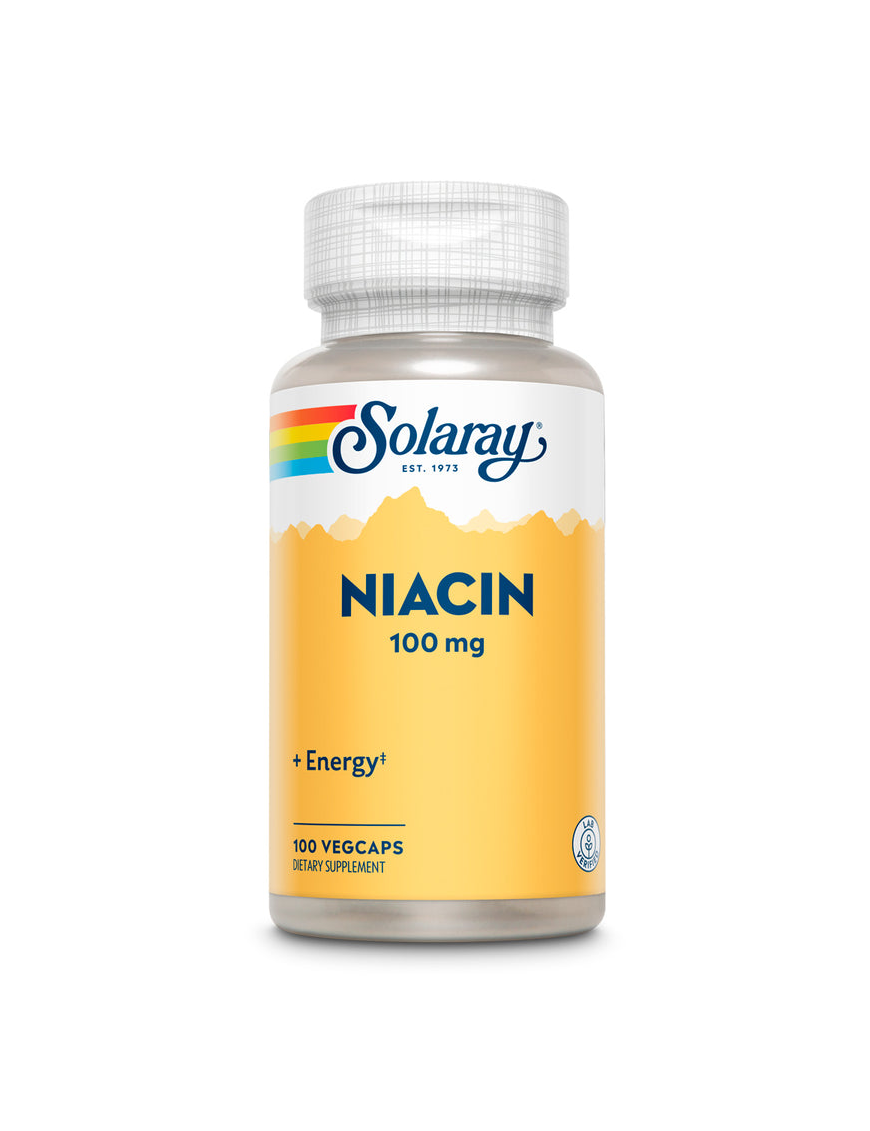 NIACIN 500mg (NO RUBORIZANTE) 100 Cápsulas - Solaray