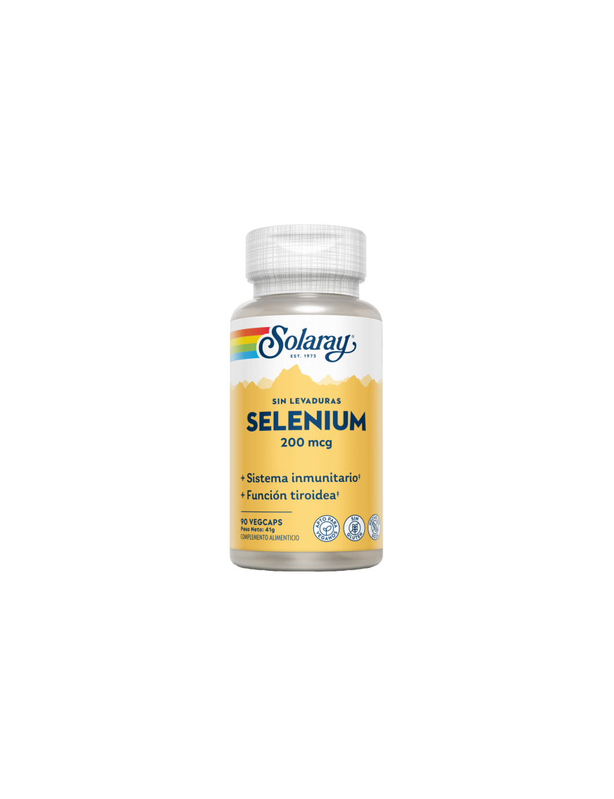 Selenio Sin Levadura 200mcg 90 VegCaps - Solaray