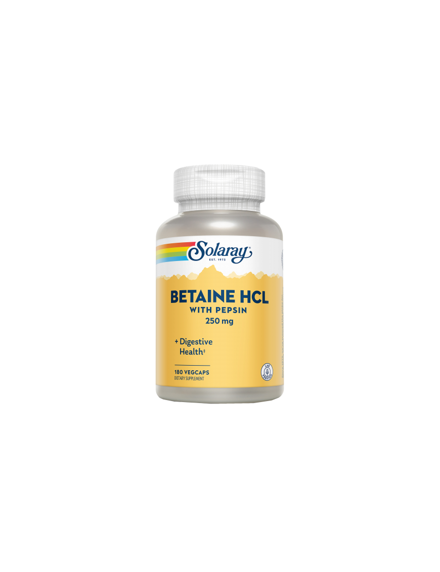 Betaine HCI w/Pepsin 250mg 180 VegCaps - Solaray