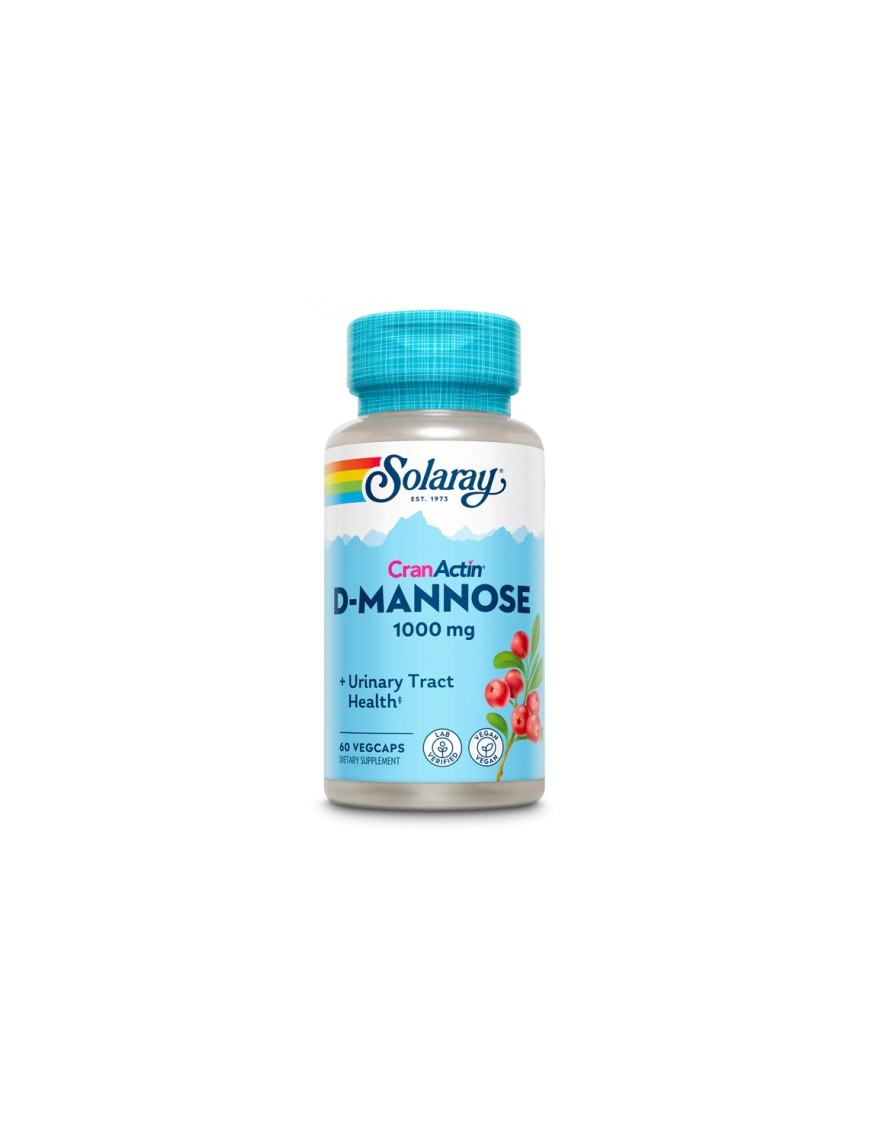 D Mannose con Cranactin® 1000mg 60 VegCaps - Solaray