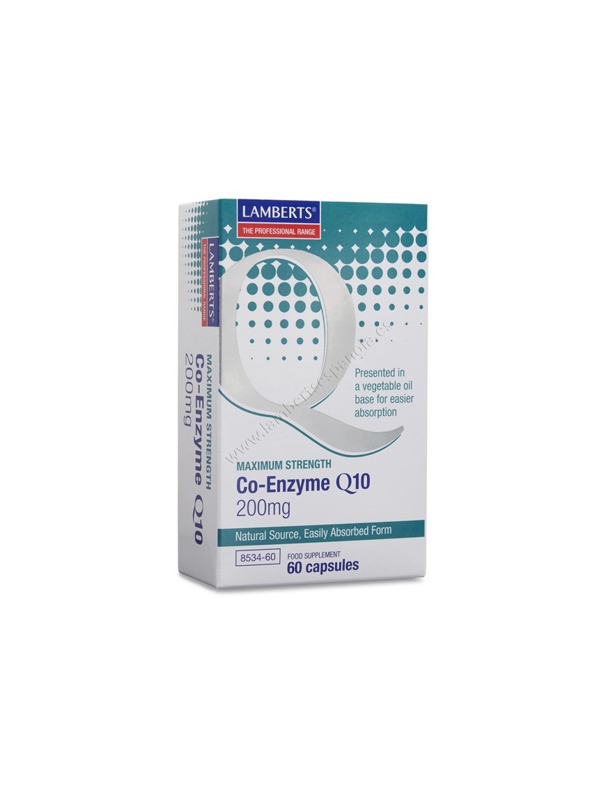 Co-Enzima Q10 200 mg, Ubiquinona, 60 cápsulas - Lamberts