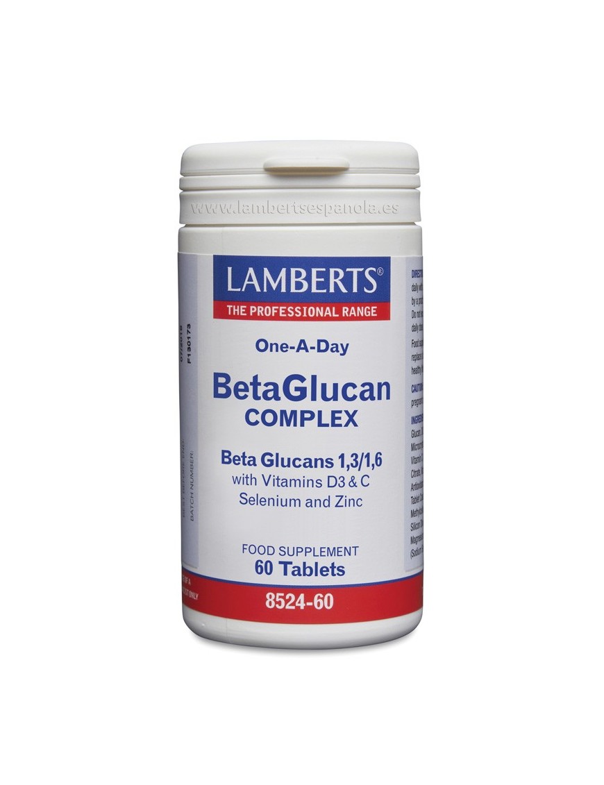 Complejo de Beta Glucanos más Vitaminas D3, C, Selenio y Zinc 60 Tabletas - Lamberts