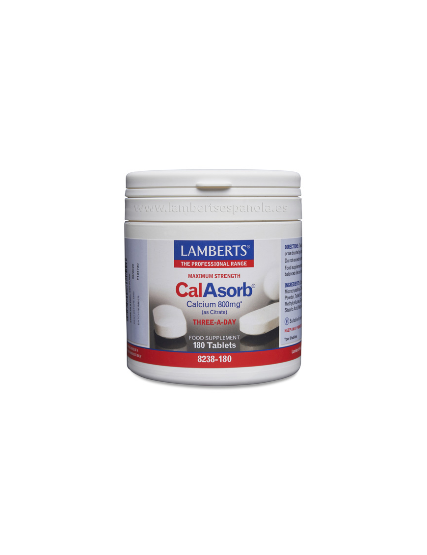 CalAsorb Calcio 800mg 180 Tabletas - Lamberts