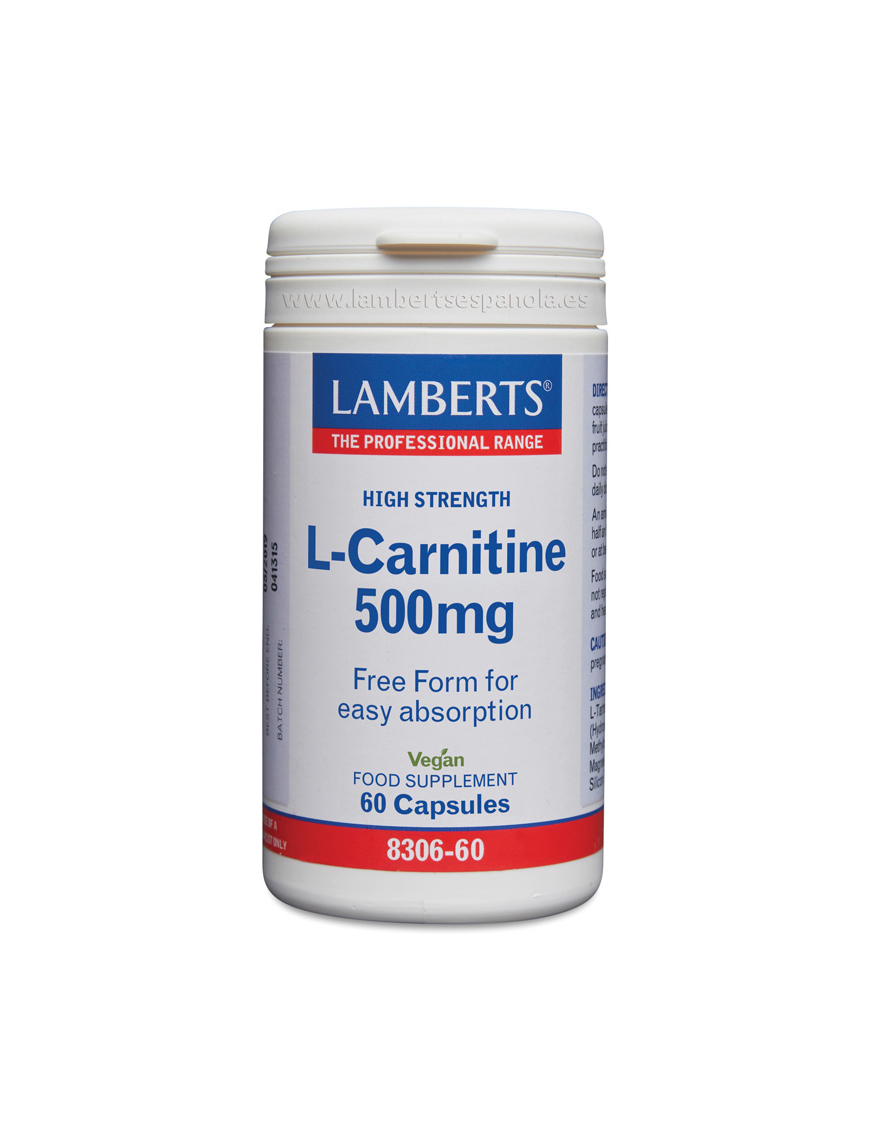 L Carnitina 500mg 60 Cápsulas - Lamberts