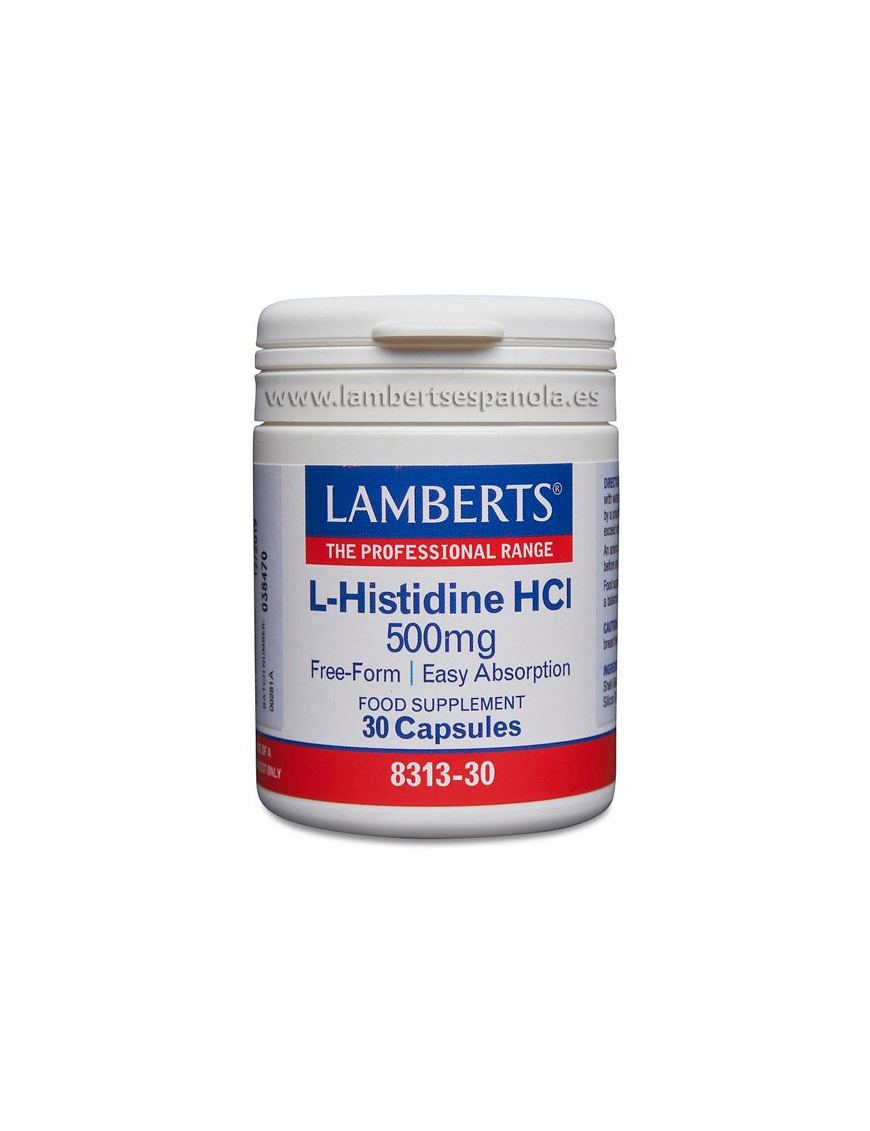 L-Histidina HCI 500mg 30 Cápsulas - Lamberts