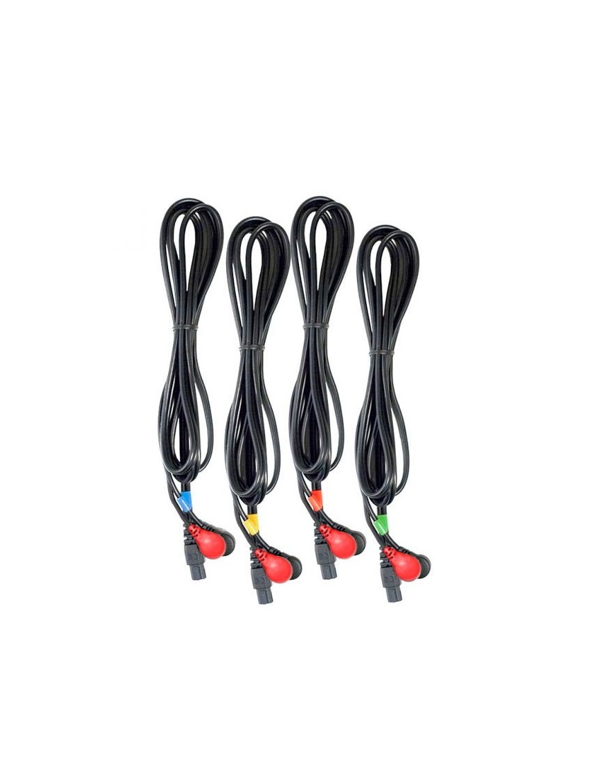 4 Cables Negros y Rojos 6 Pins-Snap