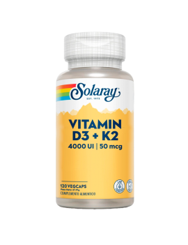 Vitamin D3 + K2 4000UI 60 Vegecaps - Solaray