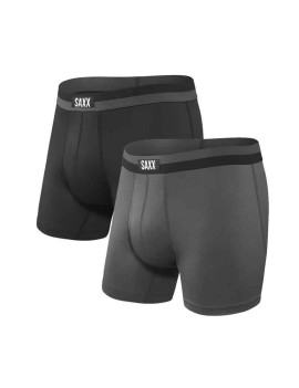 Bóxer SAXX Sport Mesh - Negro y Gris (Pack 2 unidades)