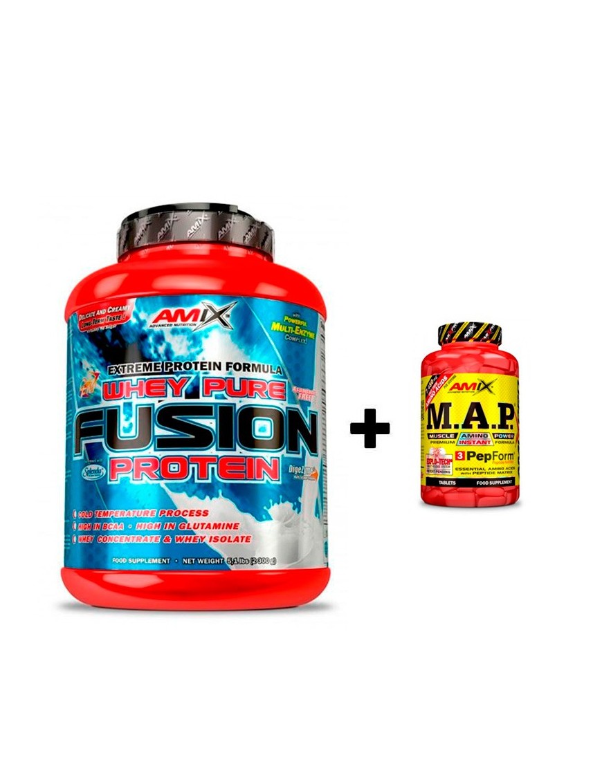 Whey Pro Fusion Amix 2270gr + REGALO M.A.P 30 Tabletas