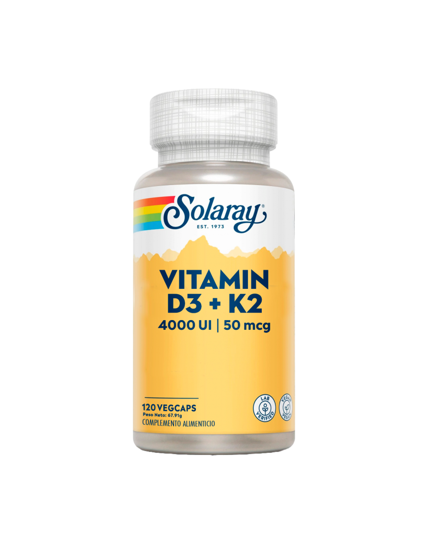 Vitamin D3 + K2 4000UI 60 Vegecaps - Solaray